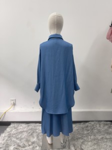 斋月中东两件套穆斯林女孩冰丝套装 (上衣 + 裙子) MSL661