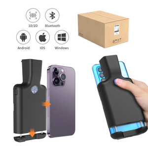 Lector de escáner de código de barras de código móvil QR inalámbrico de respaldo de mano para teléfonos IOS y Android