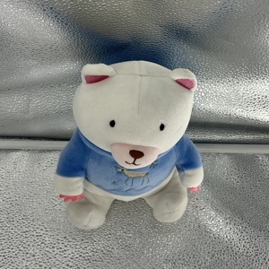 Üreticinin sıcak satış sevimli beyaz ayı maskot stres giderici doğum günleri için peluş oyuncak süper yumuşak işlemeli dolum - Product Image 6
