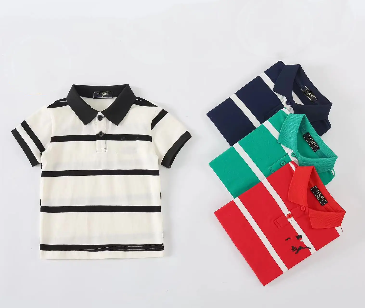 Camiseta polo infantil com botão regular, com gola virada para baixo, roupa infantil para meninos, roupa de uso diário, camiseta polo para meninos