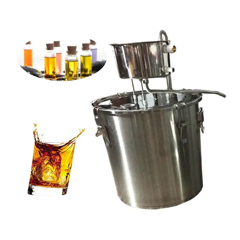 Máquina de aceite esencial, destilación al vapor, destilador de cobre, columna de destilación
