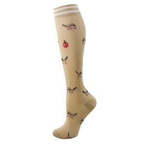 Custom Factory Graduated Animal Pattern Panda Cat 15-20 mmHg Nylon Rodilla Calcetines de compresión alta Medias