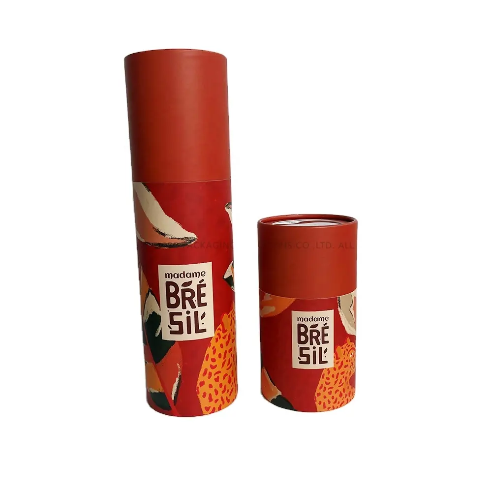 अच्छी उच्च गुणवत्ता वाले थोक कस्टम आकार और रचनात्मक डिजाइन लाल पुनर्नवीनीकरण कॉफी चाय पैकेजिंग