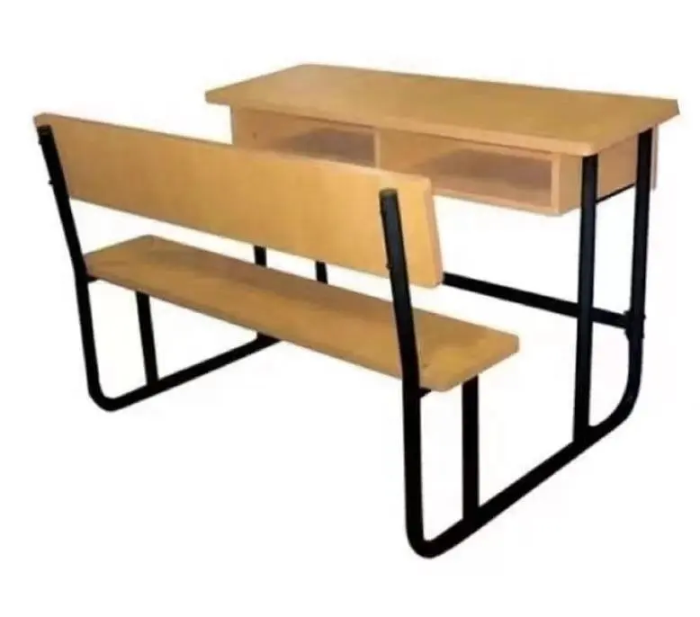 Mesa de Banco de madera para aula, muebles escolares de doble asiento, conjunto de escritorio y silla de universidad para estudiantes medios