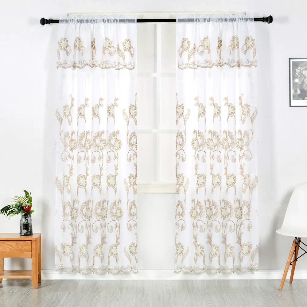 Gorden Bordir Rumah Mewah, Tirai Jendela Kelambu Jerman, Tirai Tipis untuk Kamar Tidur