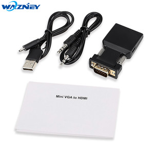 <strong>VGA</strong> to <strong>HDMI</strong> Converter Plug Adapter Male to Female Lead with Audio <strong>Output</strong> Cable Micro Power Port 1080P Signal <strong>Output</strong> for Computer