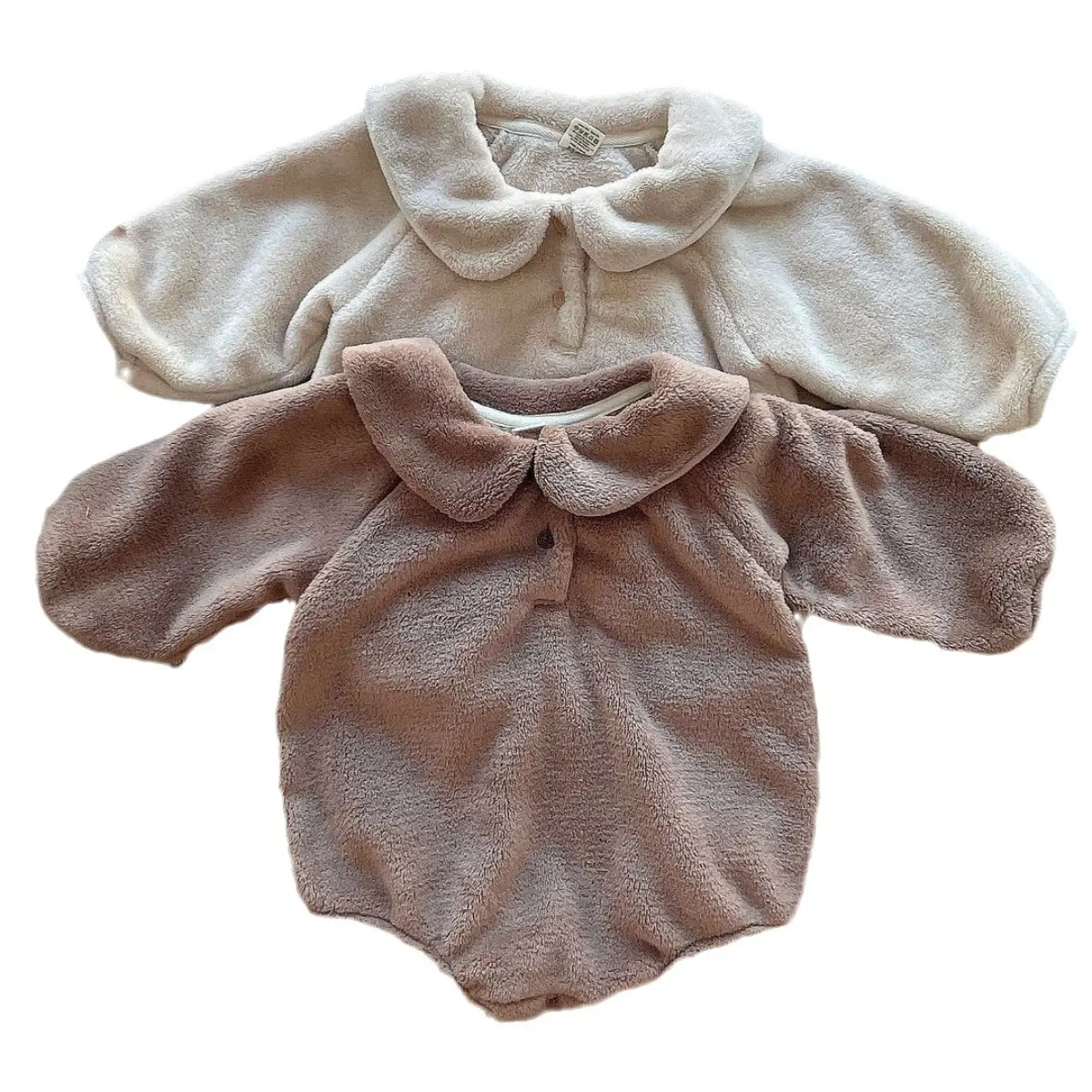 Vêtements unisexes d'oreille de lapin en peluche Barboteuses pour bébés Vêtements d'hiver mignons pour nouveaux-nés