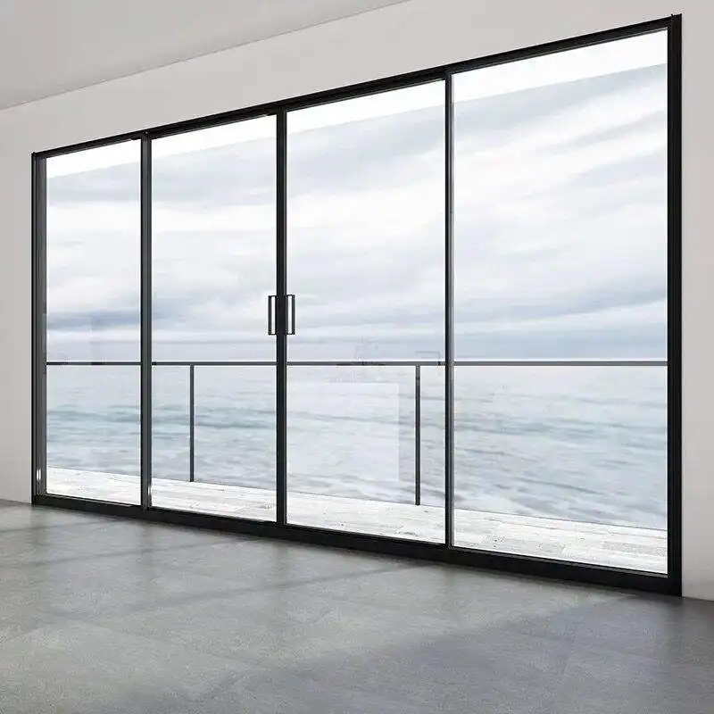 Vendite calde doppio vetro interno interno porta scorrevole in alluminio porte scorrevoli a prova di acqua senza cornice in alluminio porta scorrevole