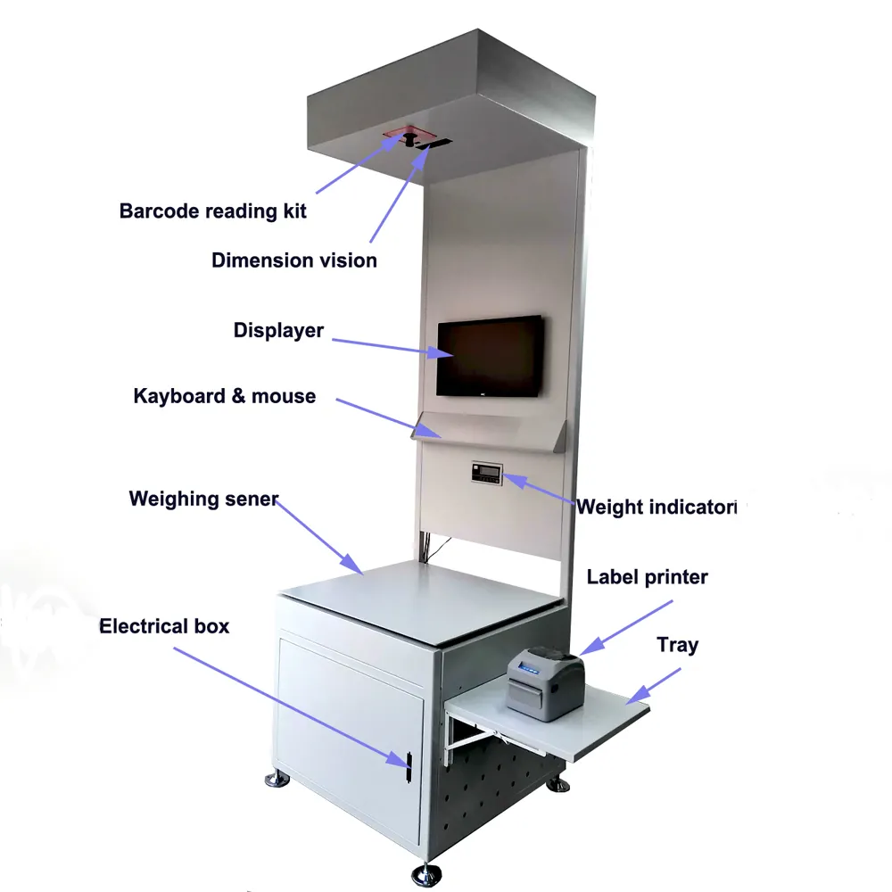 Dimensioning मशीन पार्सल के लिए तराजू तौल dimens तौलना स्कैन के लिए गोदाम रसद प्रणाली