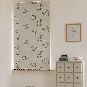 Modern Roman <strong>Window</strong> Curtain for Small Bay <strong>Windows</strong> Simple Children's Room Blackout Roll-Pull Foldable Curtain for Home Use - Product Image 6