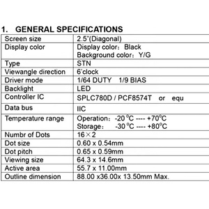 Custom 1602 Character <strong>LCD</strong> <strong>Display</strong> Screen with <strong>I2C</strong> Interface 2.5 Inch STN <strong>Display</strong> - Product Image 3