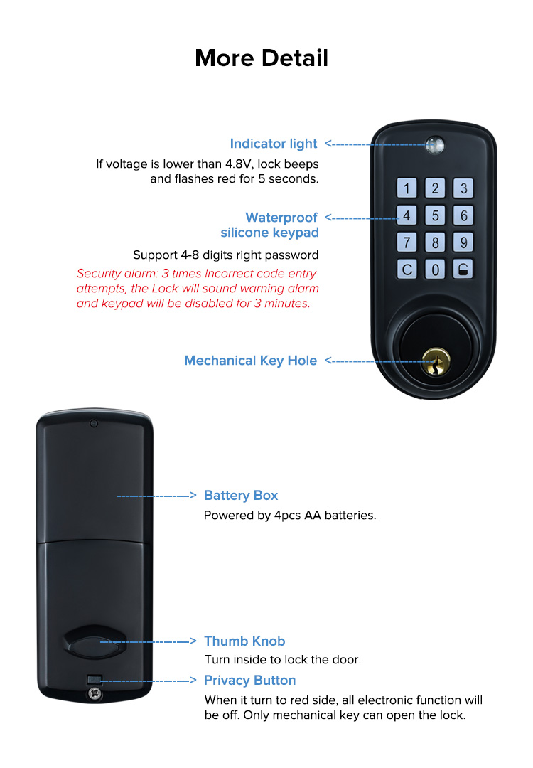 Automatic Deadbolt Security Access Mechanical Keyless Magnetic Door Lock Electronic Smart Lock