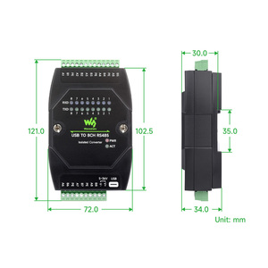 USB zu 8CH RS485 Isolierter Konverter in Industrie qualität USB zu RS485-Adapter Mehrere Schutzsc haltungen Wand halterung und Schienen montage