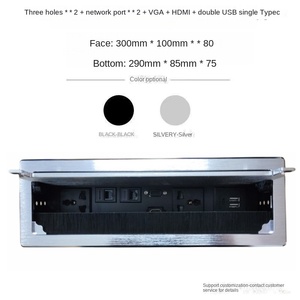 多機能亜鉛合金フリップ埋め込みデスクトップソケット290*85穴USBソケット家具テーブル挿入用 - Product Image 5