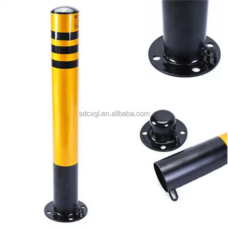 Fixed traffic warning post Outdoor parking barricade Cover Stainless Steel Security Bollards