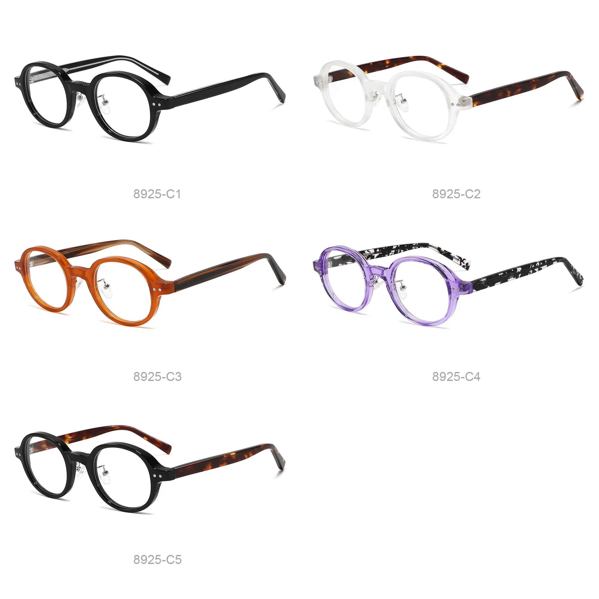 2024 ultimi occhiali firmati montatura ottica moda TR90 telaio acetato lente trasparente occhiali da vista