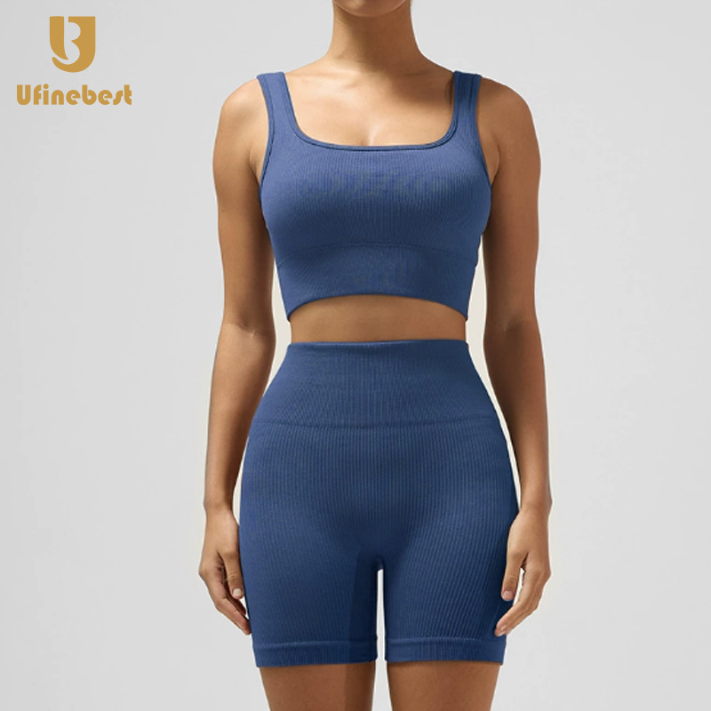 Ensemble soutien-gorge et short bleu foncé