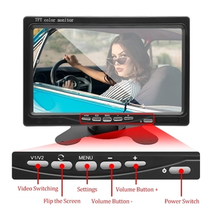 Monitor de cámara de respaldo de vehículo HD de 7 pulgadas de alta calidad, vista trasera, Color inverso, pantalla LCD TFT, TV para coches, camiones - Product Image 4