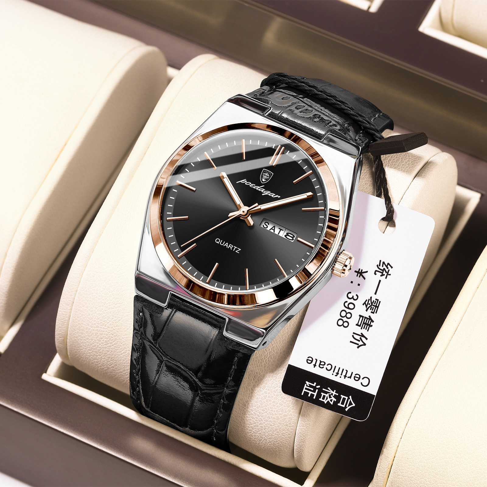 Leather-Black Rose Gold
