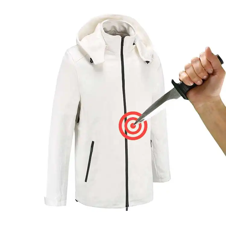 SturdyArmor Promoción Certificado blanco UHMWPE Cuchillo Anti Puñalada Resistente a cortes Chaqueta a prueba de puñaladas para la venta