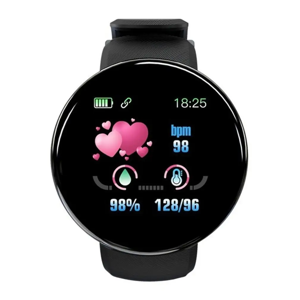 Smart Watch D18 Uhr Smart Blutdruck Herzfrequenz messer Fitness Sports Tracker Healty D18S Smart Watch für Männer und Frauen