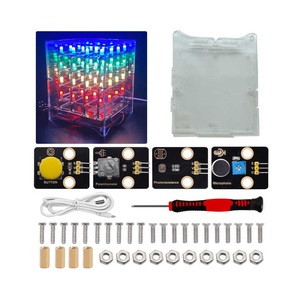 Keyestudio 4x4x4 RGB LED cubo Kit elettronico per Arduino Starter Kit di controllo vocale di supporto C ++/gratta e vinci programmazione