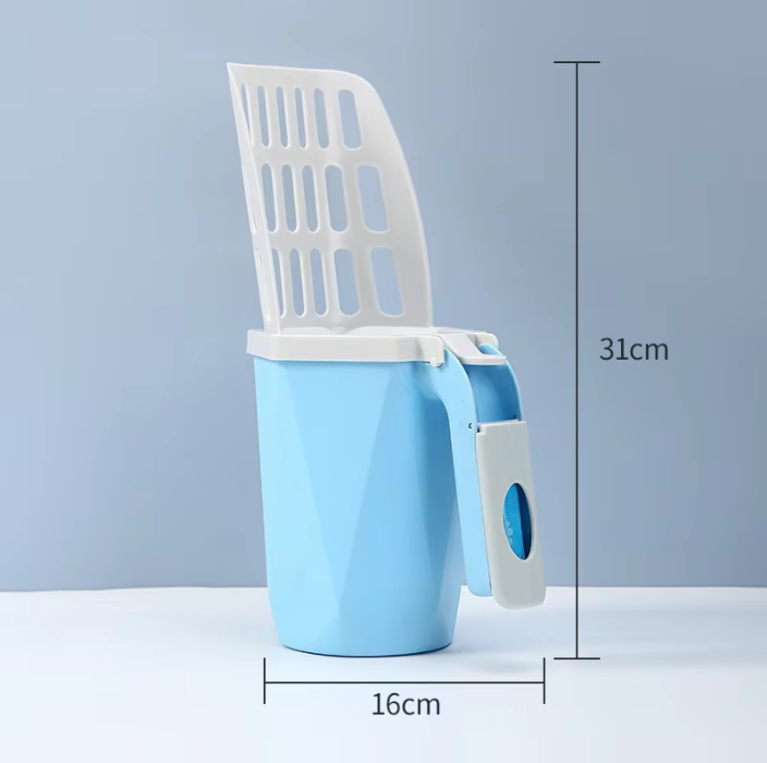 Handle mounted garbage bag version-blue