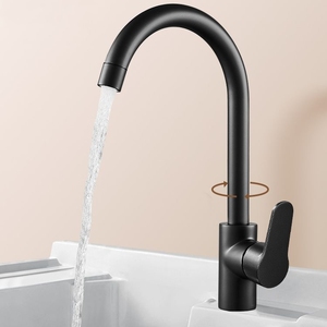 ברז מטבח קלאסי חד-חור עם 360 מעלות spout spout spout חם חדר רחצה קר ברז למטבח