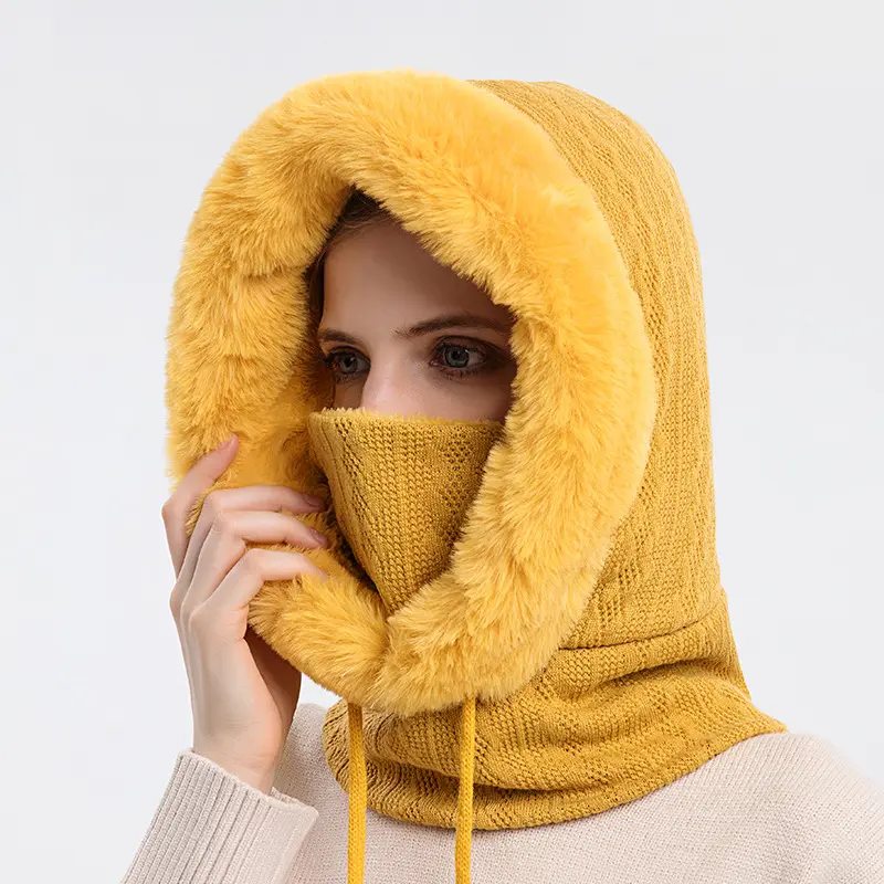 Cappello invernale caldo cappuccio da equitazione all'aperto più maschera per il viso in velluto maschera per il collo un caldo cappello invernale per l'orecchio da sci