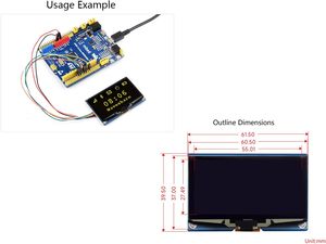 SSD1309 Treiber chip SPI Weiß/Gelb Optional 128 X64 Auflösung Waves hare 2,42 Zoll OLED-Anzeige modul Raspberry Pi - Product Image 4