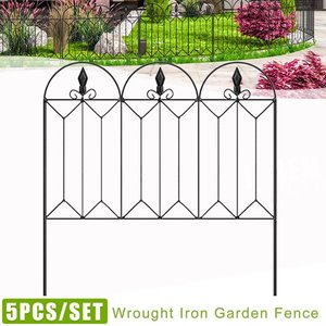 Toptan dekoratif bahçe çiti siyah açık demir Metal çit paneli Yard için ahşap plastik dekorasyon bahçe çit demir tel - Product Image 4