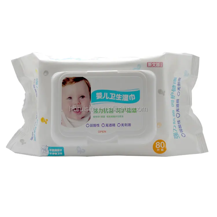 40G Gewicht 60Pcs Water Comfort Babydoekjes Met Aloë Oem Fruitsmaak Gratis Monster Groothandel Baby Nat Ruitenwisser