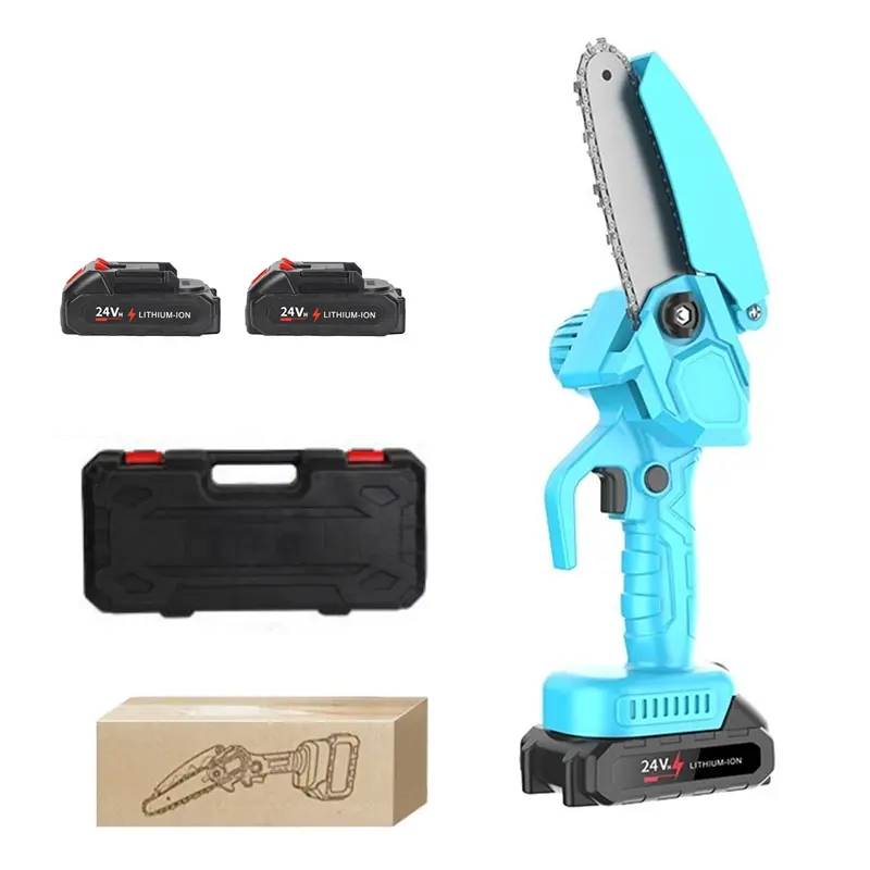 6-Inch Rechargeable Battery Operated Chain Saw 24V Hand Mini Electric Chainsaw Machine