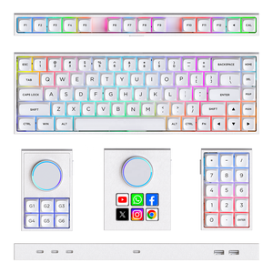 Teclado mecánico de modularidad de aluminio más nuevo con perilla y teclado inalámbrico programable de pantalla para computadora portátil Oficina