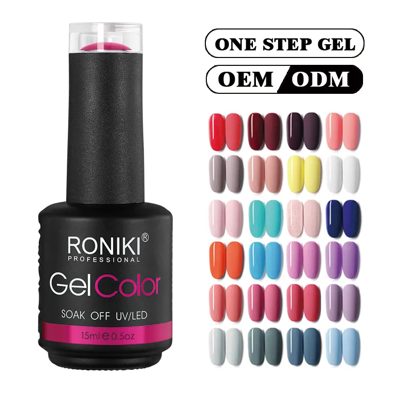 RONIKI Nail Supplies 3 In 1 Soak Off Gel UV Polish colore misto Vegan Hema Free One Step Gel