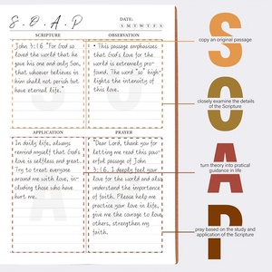 Bible Study Journal s.o.p method ไบเบิลอุปกรณ์การศึกษาพระคัมภีร์โน้ตบุ๊คโบสถ์สมุดสวดมนต์ทุกวัน - Product Image 5