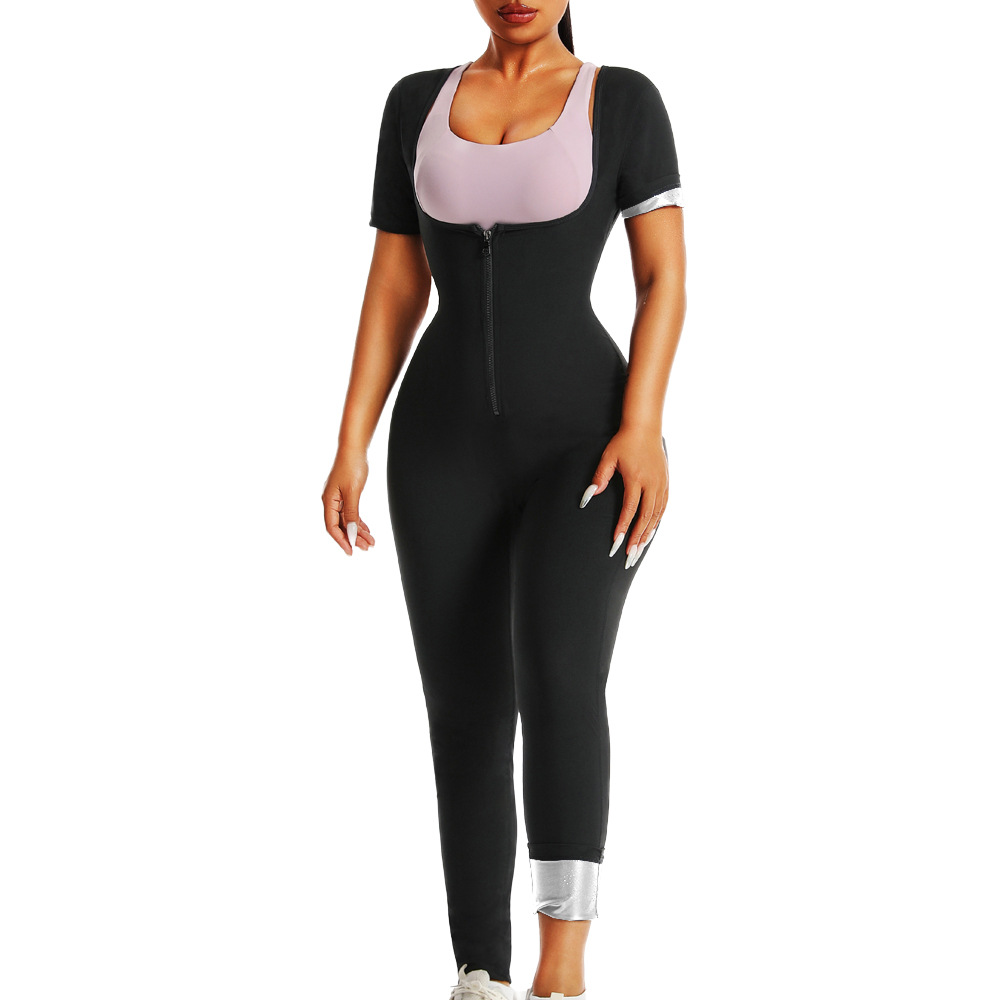 Silver Jumpsuit with Short Sleeve