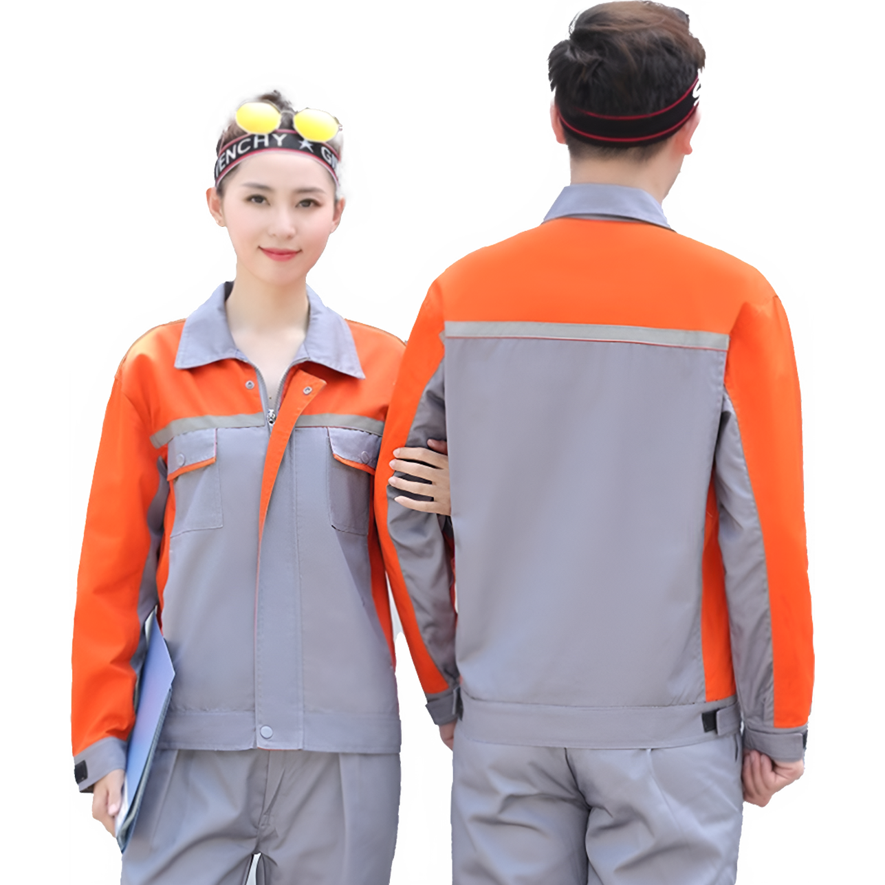 Veste Orange Duvet Gris