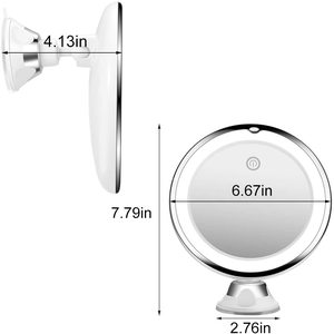 10X放大化妆镜带灯3色照明智能开关360度旋转强力吸盘 - Product Image 3