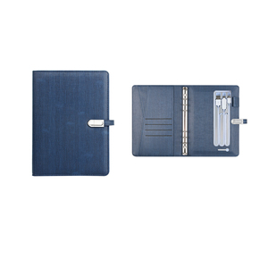 A5 Size Elegant Leather <strong>Notebook</strong> Customization Business Ring Binder <strong>Notebook</strong> Power Bank USB Drive Diary Notepad <strong>with</strong> Pen Loop - Product Image 6