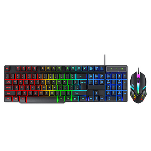 Juego de teclado y ratón luminoso con cable, teclado de oficina, juego de teclado y ratón de ordenador de escritorio español y ruso - Product Image 4