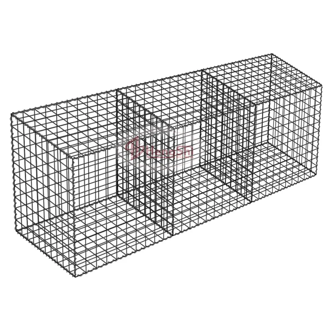 Boîte à gabions 2x1x1m et panier à gabions prix/mur gabion soudé utilisé pour mur de soutènement