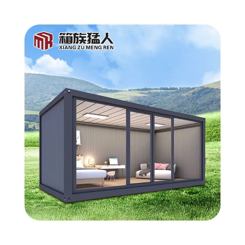 Luxo minúsculo modular moderno pré-fabricado dobrável casa plana embalagem recipiente casa escritório com 4 quartos