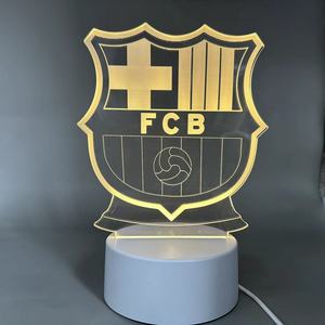 Creativo 3d luce notturna del Logo del Club di calcio telecomando Led visuale ambientale lampada da tavolo luce regalo batteria camera da letto 30 piccoli moderni - Product Image 4