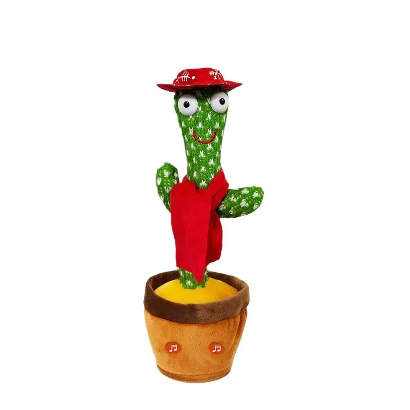 Venta caliente de Aliexpress, juguete de peluche divertido, juguete de cactus que habla, regalo para niños, cactus que habla, cactus que baila
