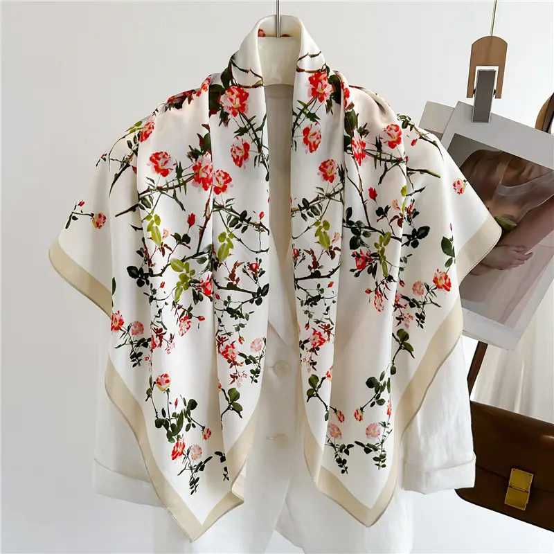 Bolso de sarga de diseñador, bufanda de seda de gran tamaño, chal Pashmina, bufanda de seda española, chales personalizados para mujer