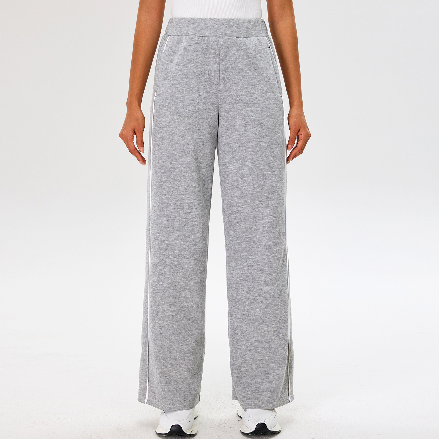 straight leg pants-Grey