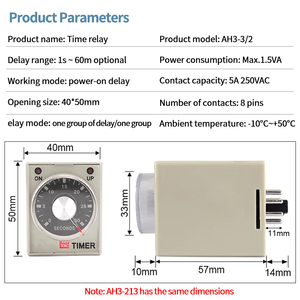 220-V-Zeitrelais mit 8-poligem DC24V-Leistungsverzögerungs-Timer für effizientes Energie management - Product Image 6