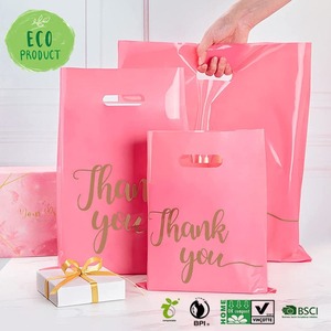 Cheap Source Factory Custom Printed Logo Personalized Hdpe Ldpe Merchandise Die Cut Plastic Shopping Bag With <strong>Handle</strong> - Product Image 5