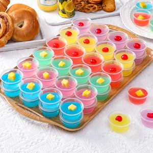 <span class=keywords><strong>1</strong></span> 2 <span class=keywords><strong>4</strong></span> <span class=keywords><strong>oz</strong></span> Jello atış kısmı kapaklı kupa küçük plastik kapaklı konteynerler, hava geçirmez ve istiflenebilir sufle bardaklar